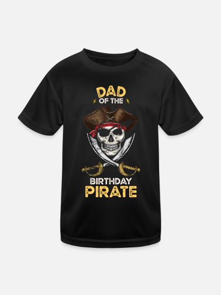 Fête d’anniversaire pirate - T-shirt sport Enfant - noir - Devant