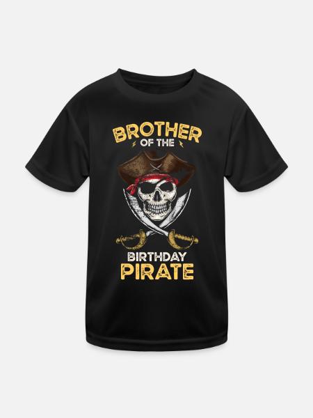 Pirate Birthday Party Brother - T-shirt sport Enfant - noir - Devant