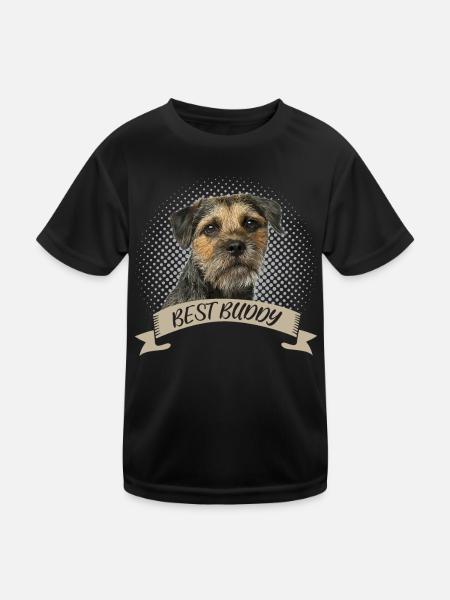 Meilleur ami du Border Terrier - T-shirt sport Enfant - noir - Devant