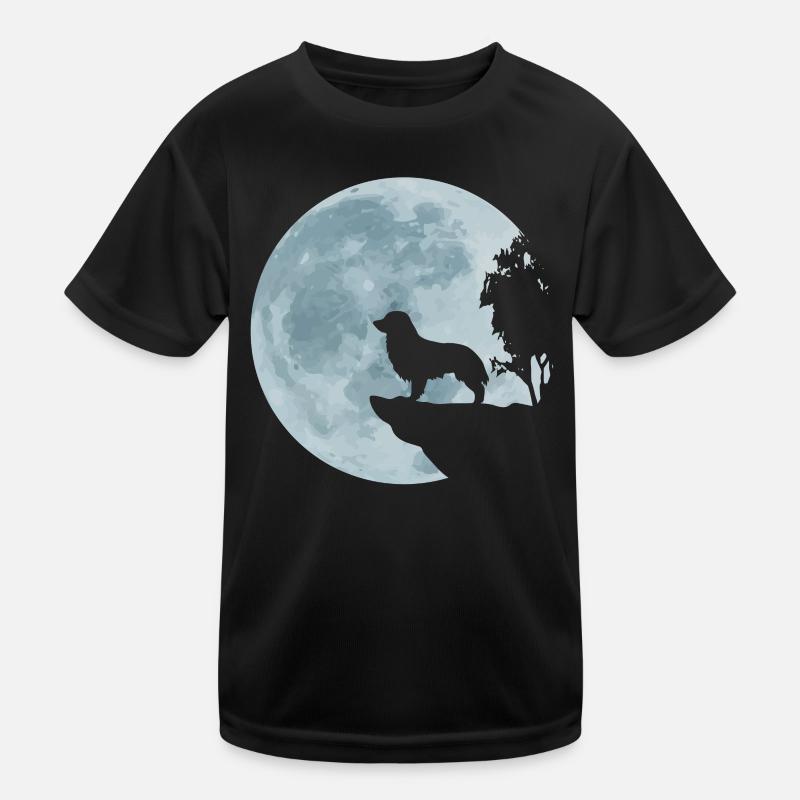 Australien Shepherd Chien Aussie Pleine Lune cadeau T-shirt sport Enfant