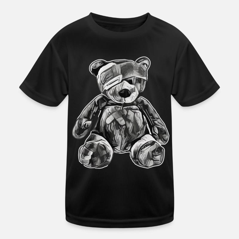 Spielzeug-Teddybär mit Augenklappe Kinder Funktions-T-Shirt