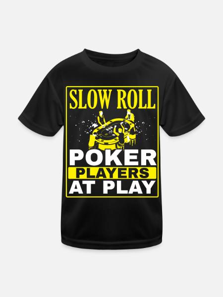 Slowly rolling poker players gambling in the - Kids Functional T-Shirt - black - Front