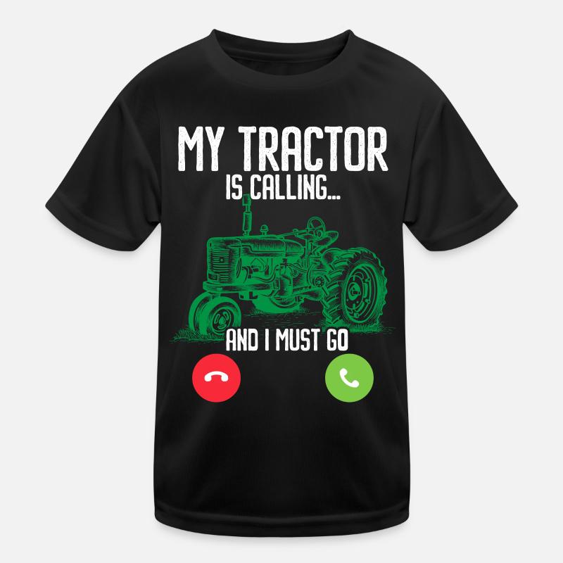 Mein Traktor ruft und ich muss gehen Landwirtschaf Kinder Funktions-T-Shirt