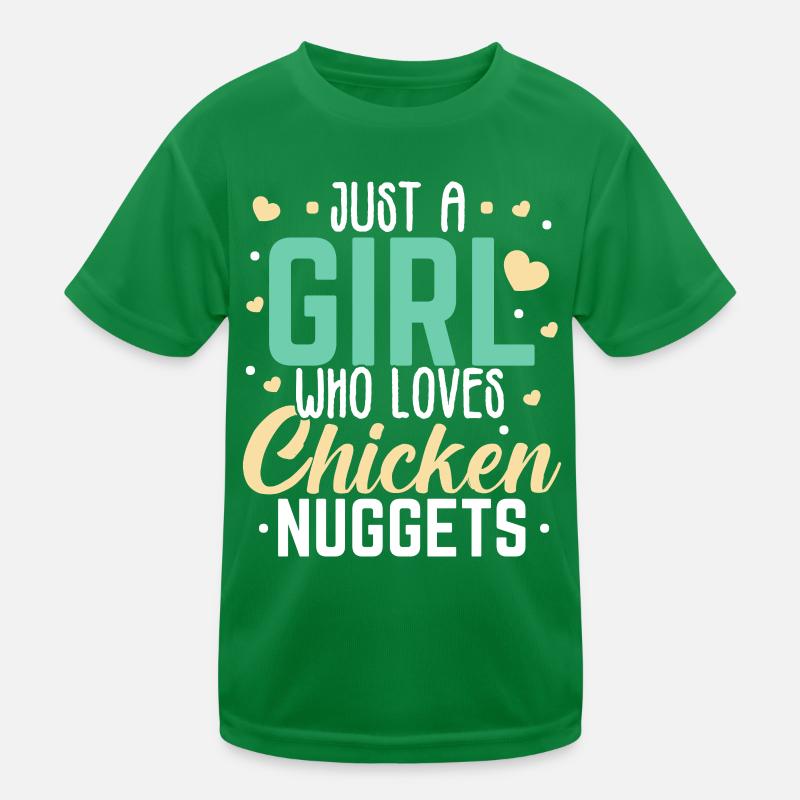 Nur ein Mädchen das Chicken Nuggets liebt Nug Nugg Kinder Funktions-T-Shirt