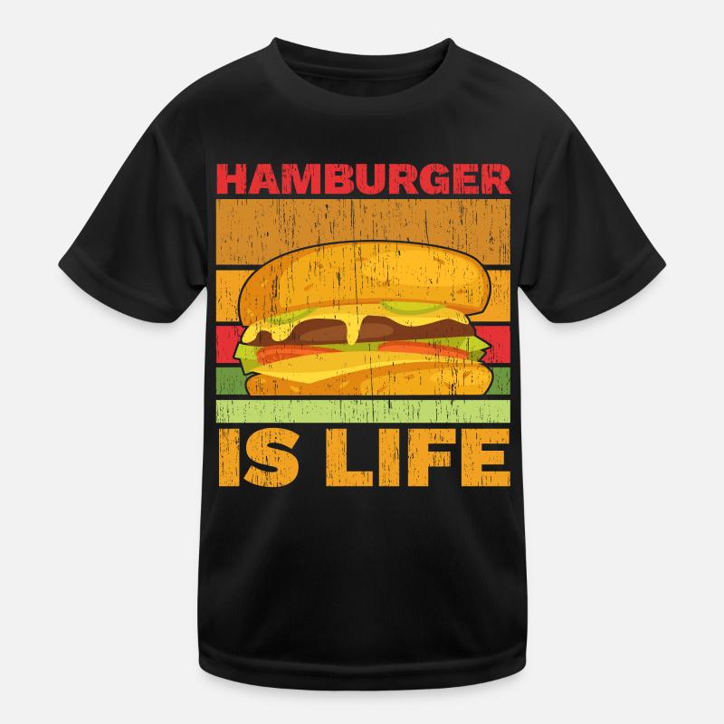 Hamburger ist Leben Burger-Esser Lebensmittel-Lieb Kinder Funktions-T-Shirt