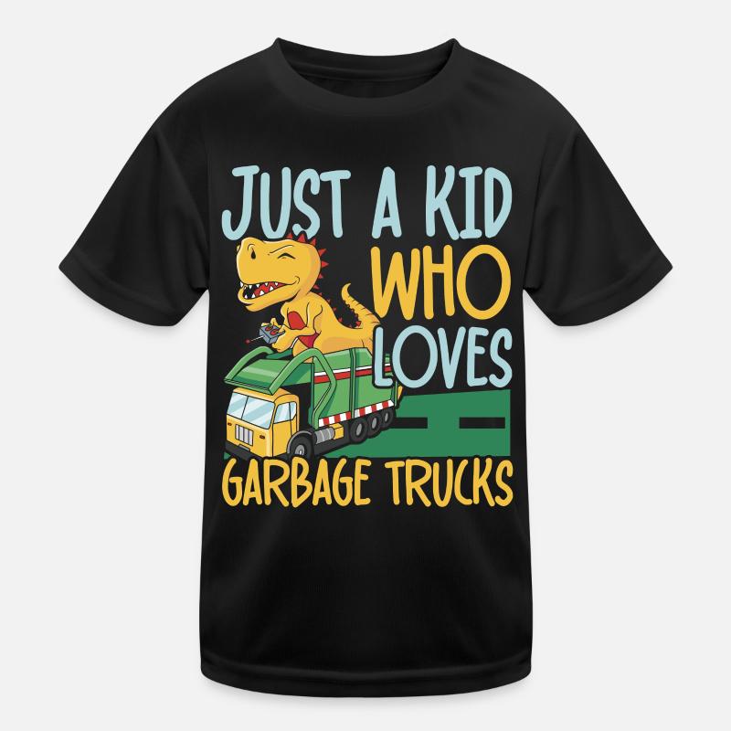 Nur ein Kind, das Müllwagen und Recycling liebt Kinder Funktions-T-Shirt