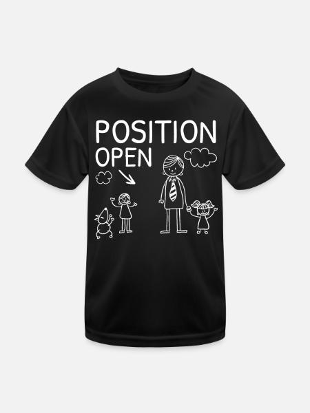 Position Offen Single Dad Vatertag Vater Daddy - Kinder Funktions-T-Shirt - Schwarz
