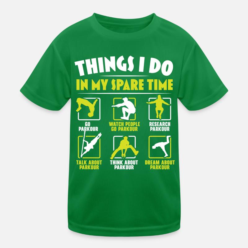 Ce que je fais dans mon temps libre Parkour Tr T-shirt sport Enfant