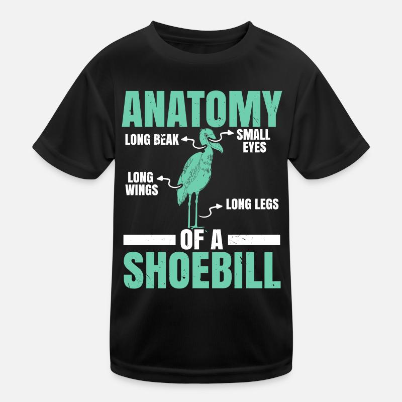 Anatomie eines Schuhschnabel-Storchs Walfischkopf- Kinder Funktions-T-Shirt