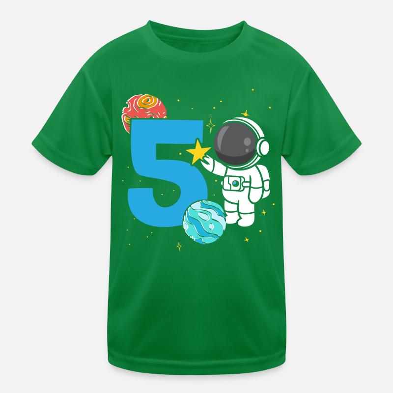5th Birthday Celebration Outerspace Happy Bday Kids Functional T-Shirt