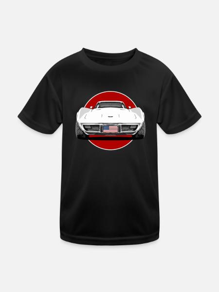 Echtes amerikanisches Muscle-Car - Kinder Funktions-T-Shirt - Schwarz - Vorne