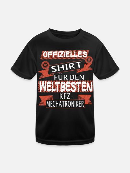 Papa Vater Auto Schrauber Kfz Mechatroniker - Kinder Funktions-T-Shirt - Schwarz - Vorne