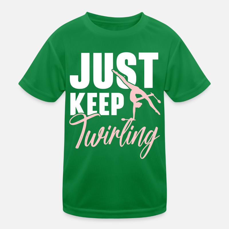 Ich wirble einfach weiter Baton Twirler Baton Twir Kinder Funktions-T-Shirt