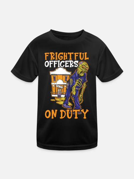 Terrible policemen on duty Policeman Hallowe - Kids Functional T-Shirt - black - Front