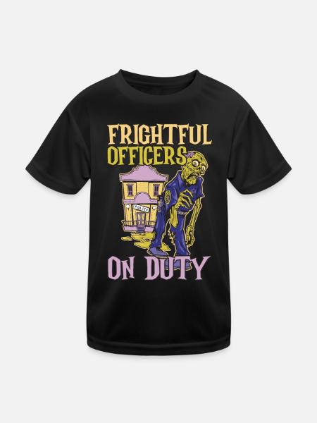 Terrible policemen on duty Policeman Hallowe - Kids Functional T-Shirt - black - Front
