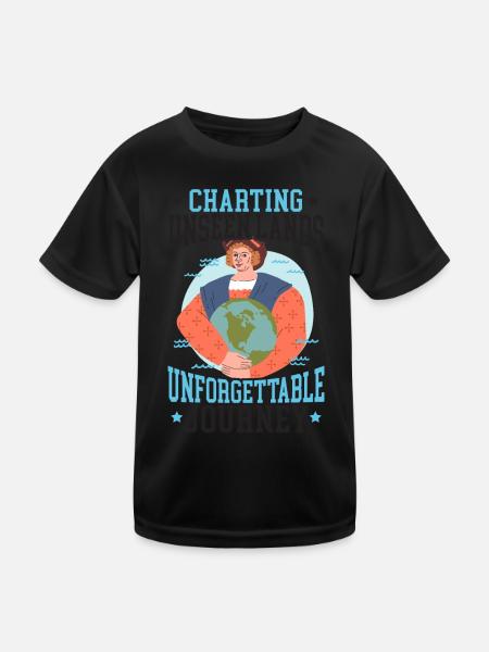 Ungesehene Länder kartografieren Unvergessliche Re - Kinder Funktions-T-Shirt - Schwarz - Vorne