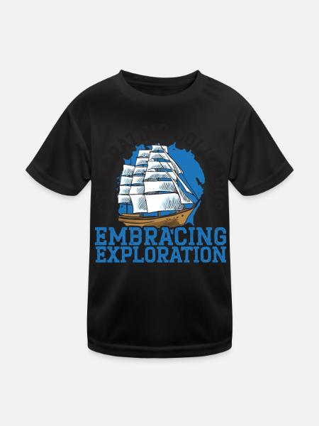 Columbus celebrates the joy of discovery - Kids Functional T-Shirt - black - Front