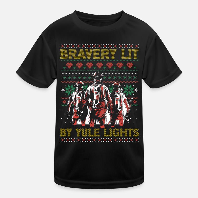 Valor lit by Christmas lights fire Kids Functional T-Shirt