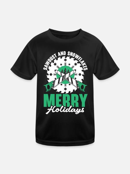 No tooth decay under the mistletoe Dental W - Kids Functional T-Shirt - black - Front