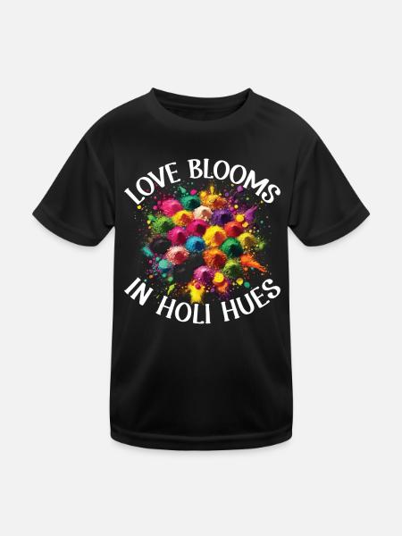 Happy Holi Grüße Hinduismus Indisches Fest - Kinder Funktions-T-Shirt - Schwarz - Vorne