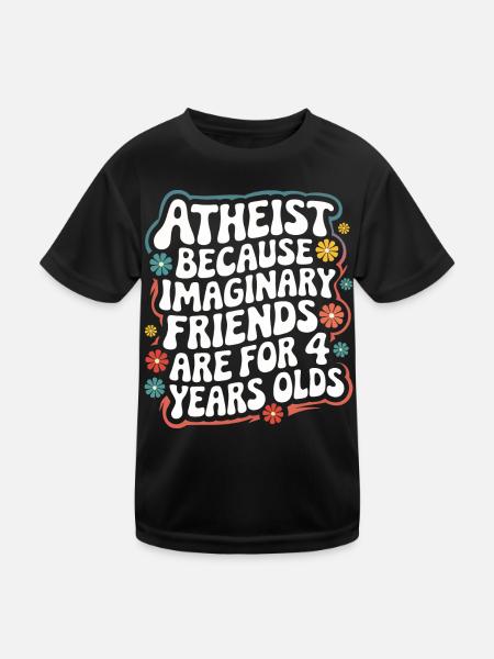Atheismus Atheist Anti-Religion Agnostiker - Kinder Funktions-T-Shirt - Schwarz - Vorne