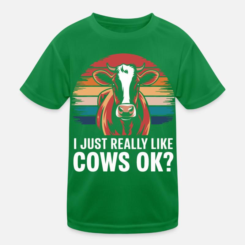 Kuh Bauer Bauernhof Kühe Landwirt Kinder Funktions-T-Shirt