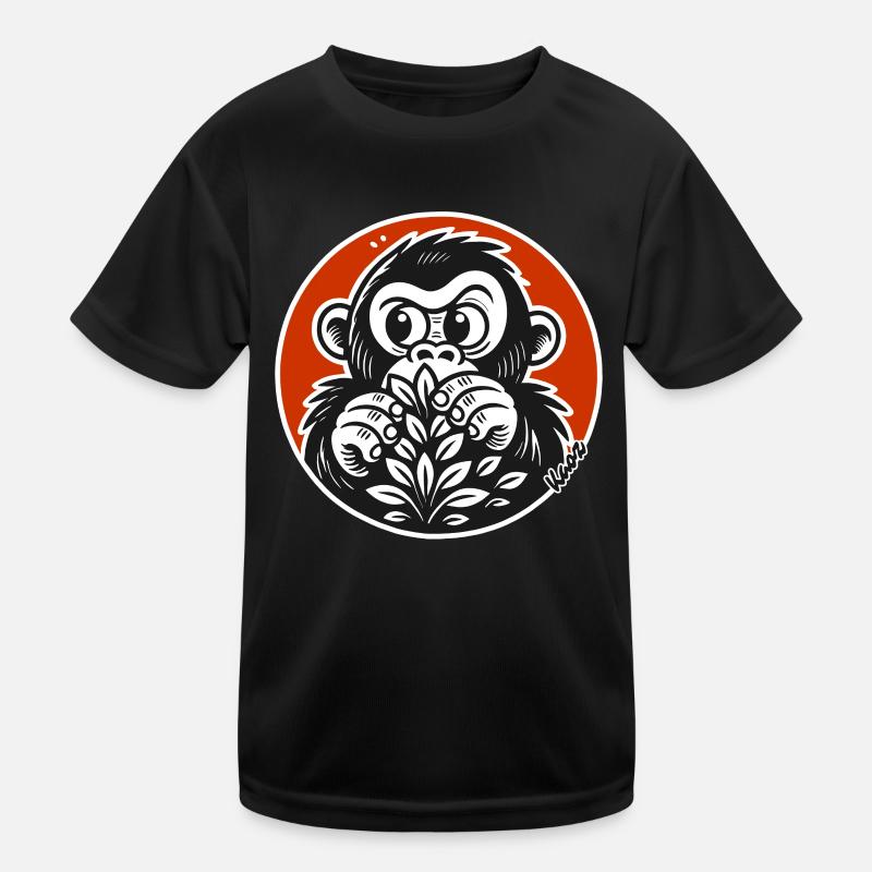 Hidden Monkey: Funny Gorilla Cartoon Kids Functional T-Shirt
