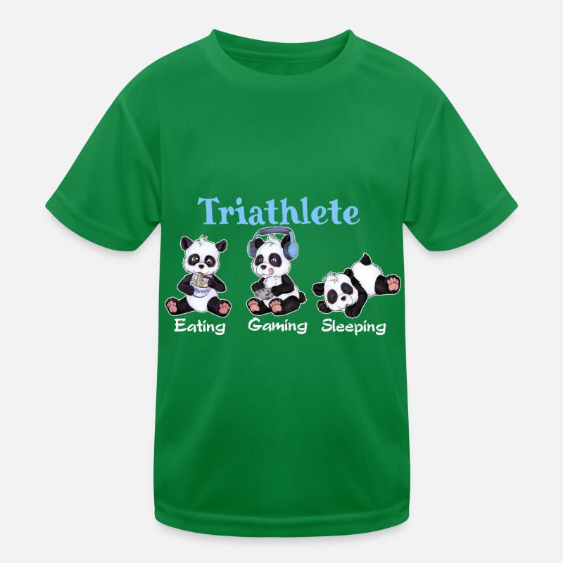 Triathlete Eating Gaming Sleeping - Cute Panda Kinder Funktions-T-Shirt