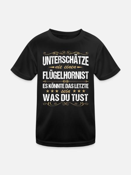 Flügelhornist Flügelhorn Horn Instrument Spruch - Kinder Funktions-T-Shirt - Schwarz - Vorne
