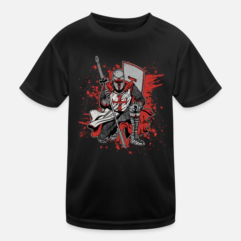 Crusader Knights Templar Deus Vult Knight Templar Kids Functional T-Shirt