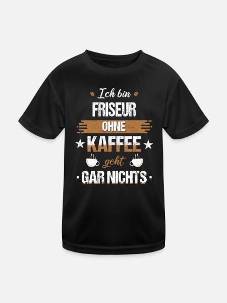 Friseur Friseurin Frisör Arbeit Beruf Spruch - Kinder Funktions-T-Shirt - Schwarz - Vorne