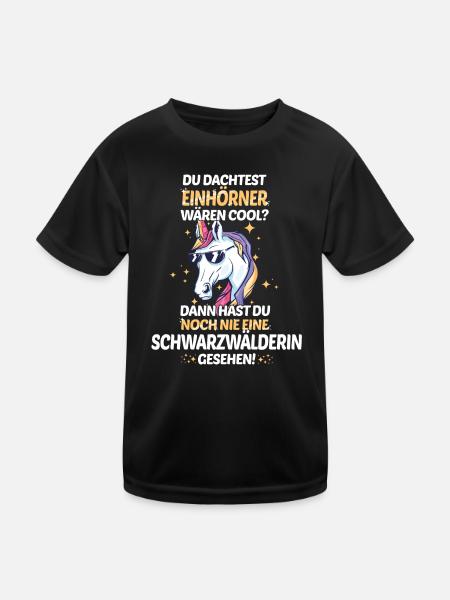 Schwarzwald Schwarzwälderin Heimat Spruch - Kinder Funktions-T-Shirt - Schwarz - Vorne