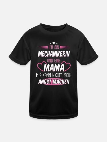 Mechanikerin Werkstatt Automechaniker Auto Spruch - Kinder Funktions-T-Shirt - Schwarz - Vorne