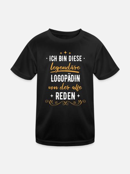 Logopädin Logopädie Rehabilitation Beruf Spruch - Kinder Funktions-T-Shirt - Schwarz - Vorne