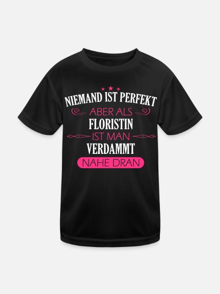 Floristin Floristik Florist Blumen Beruf Spruch - Kinder Funktions-T-Shirt - Schwarz - Vorne