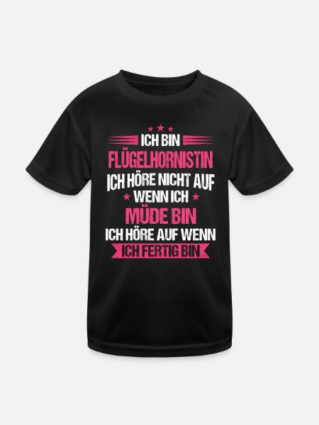 Flügelhornistin Flügelhorn Horn Instrument Spruch - Kinder Funktions-T-Shirt - Schwarz - Vorne