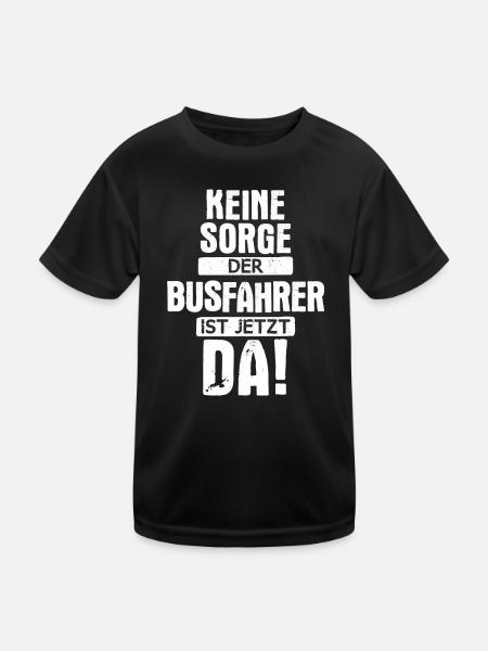 Busfahrer Busfahrerin Bus Reisebus Beruf Spruch - Kinder Funktions-T-Shirt - Schwarz - Vorne