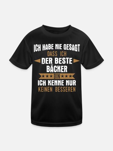 Bäcker Bäckerin Bäckerei Beruf Spruch - Kinder Funktions-T-Shirt - Schwarz - Vorne