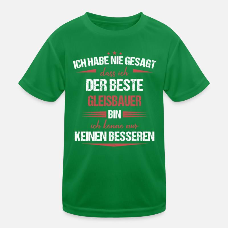 Gleisbauer Gleisbau Eisenbahn Gleise Beruf Spruch Kinder Funktions-T-Shirt