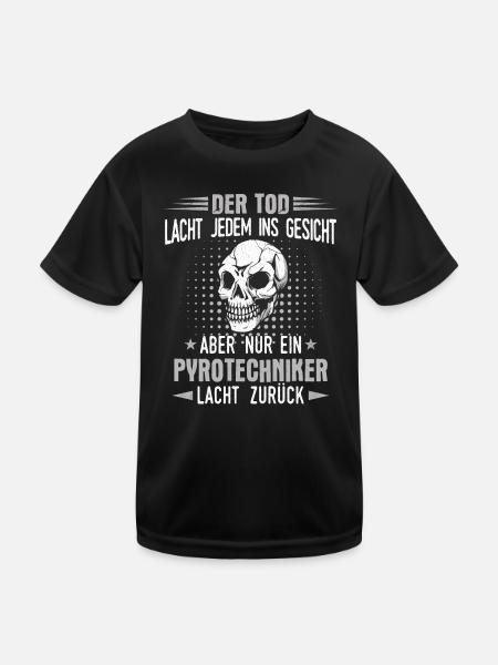 Pyrotechniker Feuerwerk Pyro Sprengmeister Spruch - Kinder Funktions-T-Shirt - Schwarz - Vorne