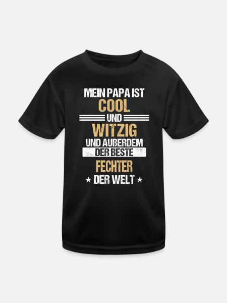 Fechten Fechter Schwertkampf Fechtsport Spruch - Kinder Funktions-T-Shirt - Schwarz - Vorne
