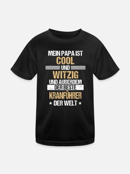 Kranführer Kran Baustelle Kranfahrer Spruch - Kinder Funktions-T-Shirt - Schwarz - Vorne