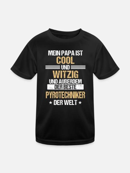 Pyrotechniker Feuerwerk Pyro Sprengmeister Spruch - Kinder Funktions-T-Shirt - Schwarz - Vorne