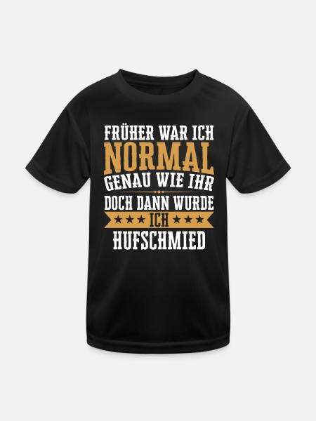Hufschmied Hufe Schmied Tierhufen Hufeisen Spruch - Kinder Funktions-T-Shirt - Schwarz - Vorne