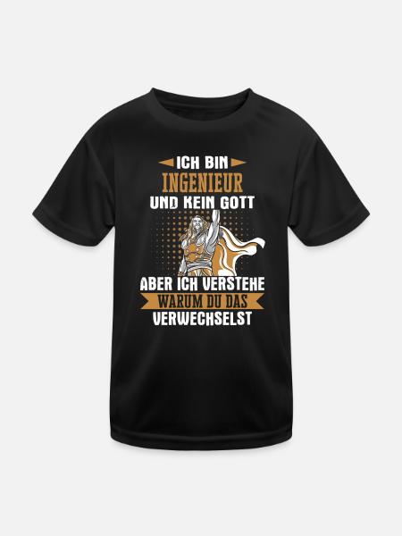 Ingenieur Maschinenbau Spruch - Kinder Funktions-T-Shirt - Schwarz - Vorne