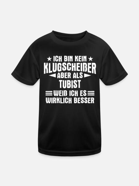 Tuba Tubist Tubaspieler Instrument Spruch - Kinder Funktions-T-Shirt - Schwarz - Vorne