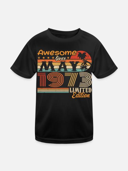 May 1973 - Year 1973 Jubilee - May 1973 - Kids Functional T-Shirt - black - Front