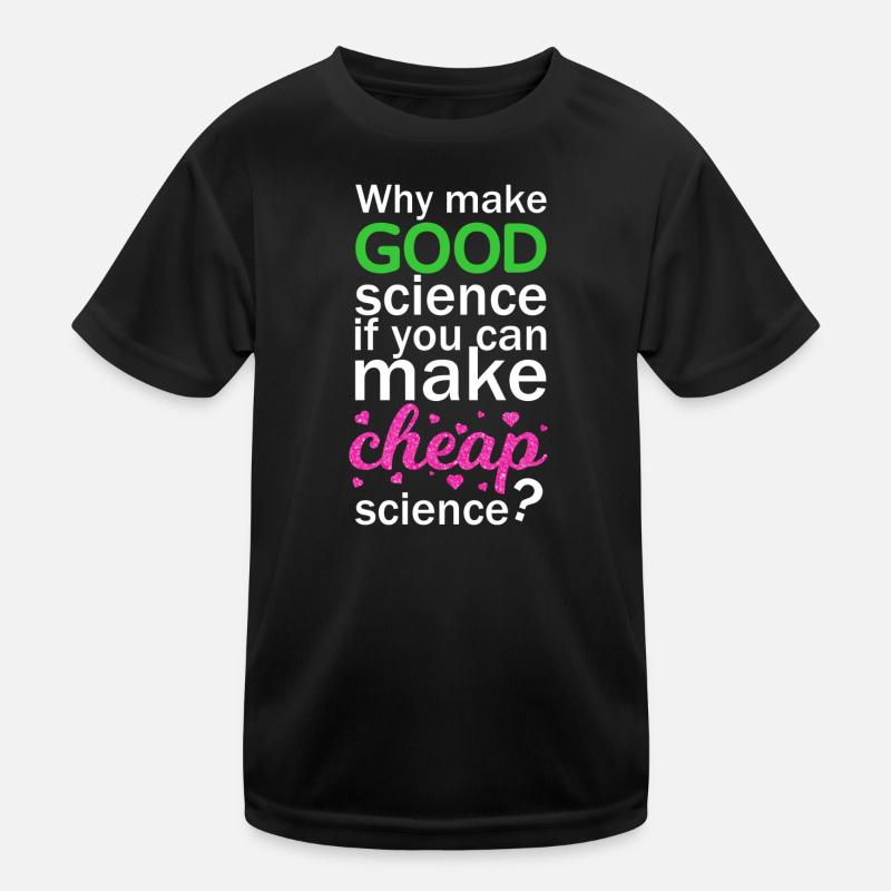 Cheap Science - Kinder Funktions-T-Shirt - Schwarz