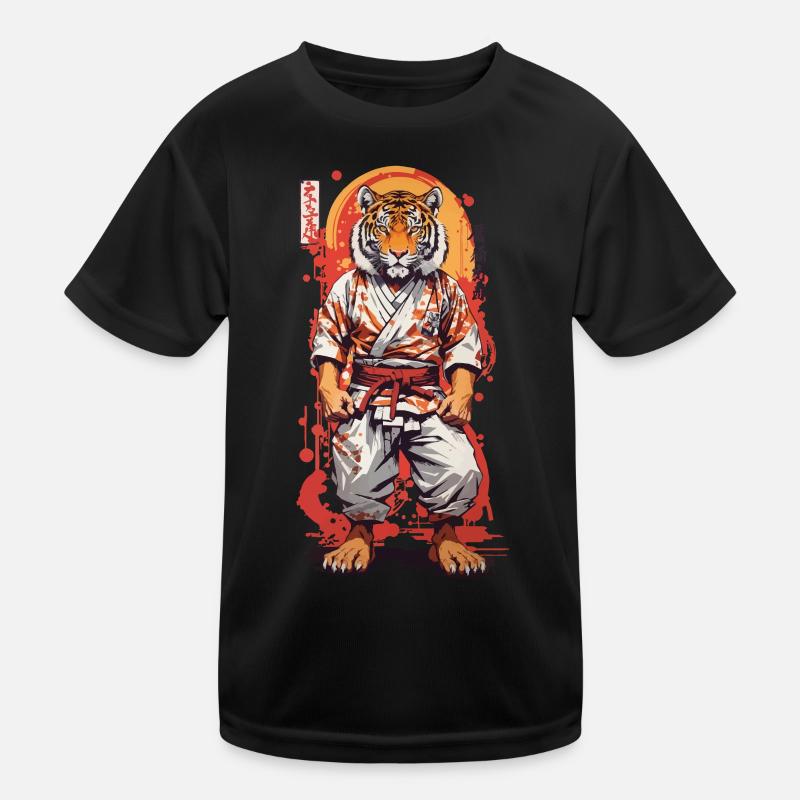 Kampfsport Tiger Kanji Karate Judo Jiujitsu Kinder Funktions-T-Shirt