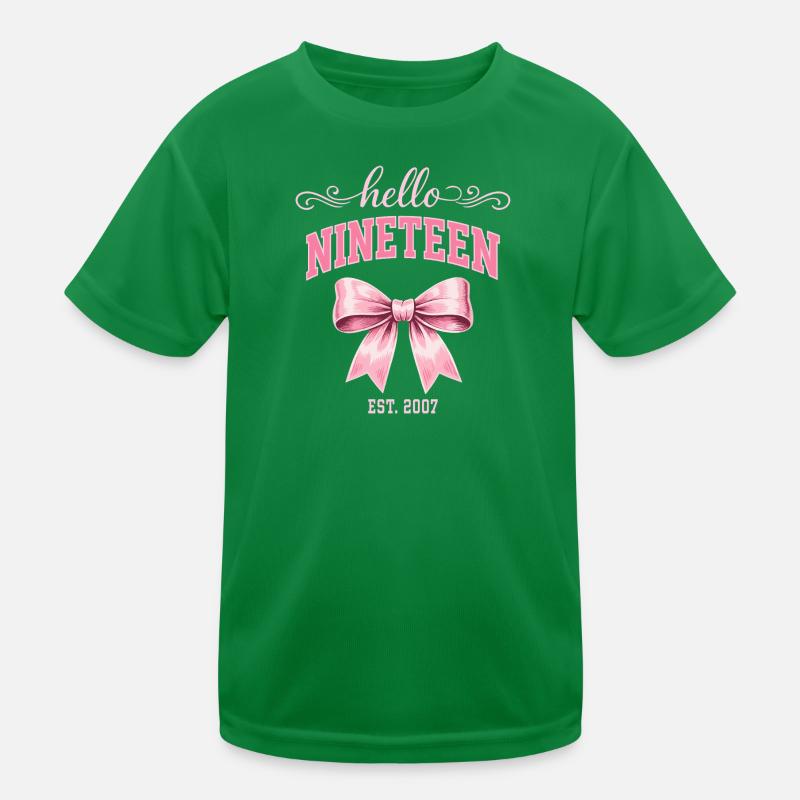 Hello Nineteen 19 Year Old Is 2007 Birthday Knot Kids Functional T-Shirt